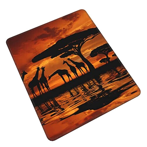 Tapis de souris Girafe noir 18x22 cm