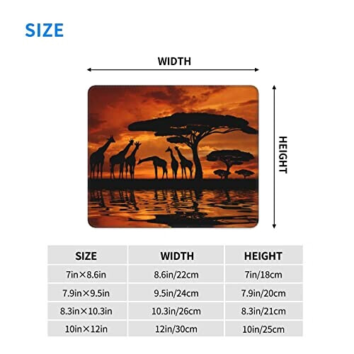 Tapis de souris Girafe sous l'arbre en afrique 18x22 cm variant 0 
