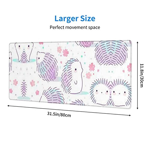 Tapis de souris Hérisson rose 80 x 30 31.5x11.8 cm variant 2 