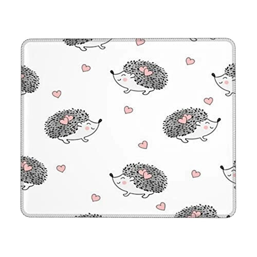 Tapis de souris Hérisson joli cœur en forme de 25.4x30.5 cm