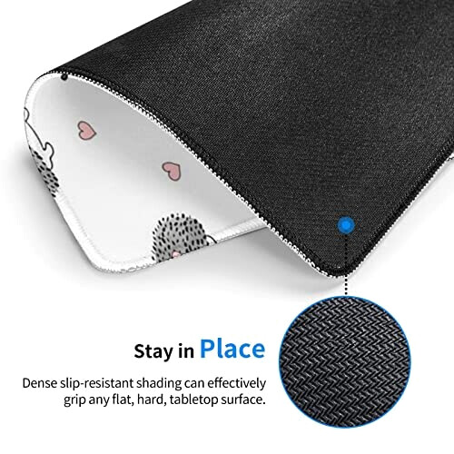 Tapis de souris Hérisson joli cœur en forme de 25.4x30.5 cm variant 1 