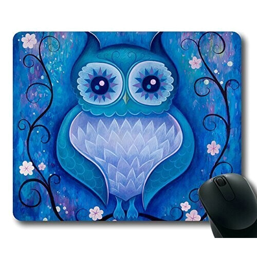 Tapis de souris Hibou bleu