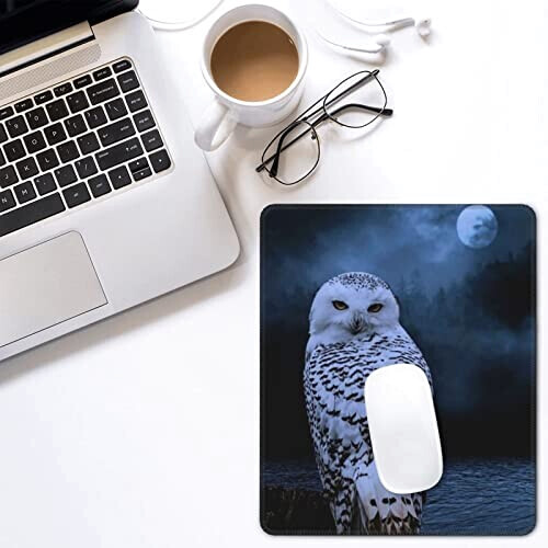 Tapis de souris Hibou noir 25.4x30.5 cm variant 6 