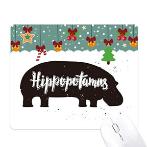 Tapis de souris Hippopotame blanc,noir 18x22 cm