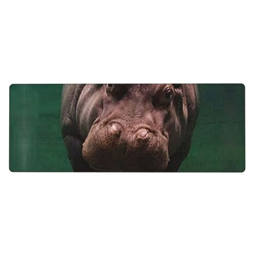 Tapis de souris Hippopotame noir 80 x 30 31.5x11.8 cm