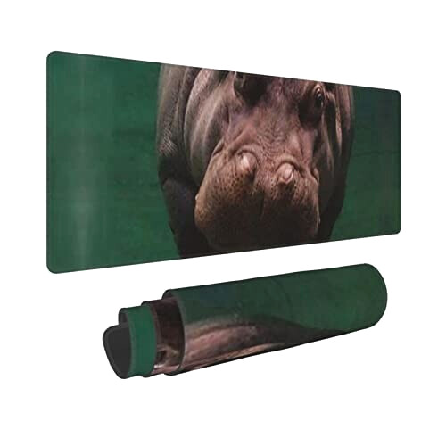 Tapis de souris Hippopotame noir 80 x 30 31.5x11.8 cm variant 0 