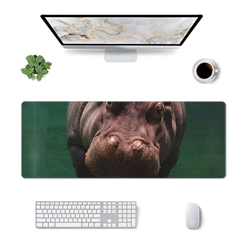 Tapis de souris Hippopotame noir 80 x 30 31.5x11.8 cm variant 1 