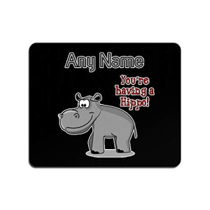 Tapis de souris Hippopotame noir 22x18 cm