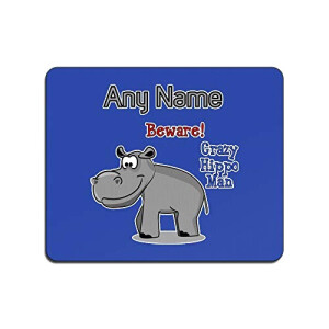 Tapis de souris Hippopotame bleu 22x18 cm