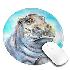 Tapis de souris Hippopotame 200x200 mm