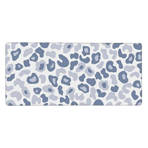 Tapis de souris Léopard imprimé bleu et gris 40 x 90 90x40 cm