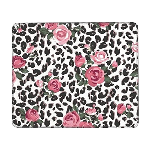 Tapis de souris Léopard motif rose mignon 18x22 cm