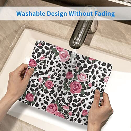 Tapis de souris Léopard motif rose mignon 18x22 cm variant 3 