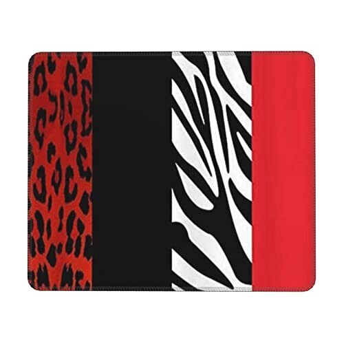 Tapis de souris Léopard animal rouge et zèbre 18x22 cm