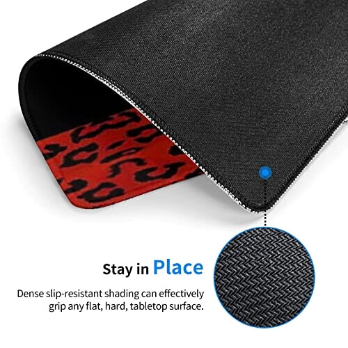 Tapis de souris Léopard animal rouge et zèbre 18x22 cm variant 1 