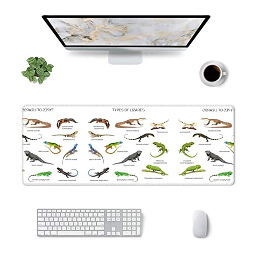 Tapis de souris Lézard noir 80 x 30 80x30 cm variant 1 