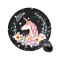 Tapis de souris Licorne fleur noire 20x20 cm - miniature