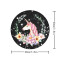 Tapis de souris Licorne fleur noire 20x20 cm - miniature variant 1