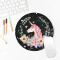 Tapis de souris Licorne fleur noire 20x20 cm - miniature variant 3
