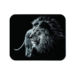 Tapis de souris Lion noir et blanc 200x240 mm