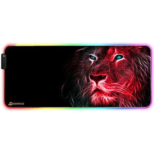 Tapis de souris Lion rouge XXL LED 900x400 mm