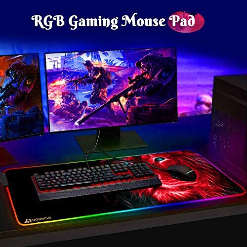 Tapis de souris Lion rouge XXL LED 900x400 mm variant 0 