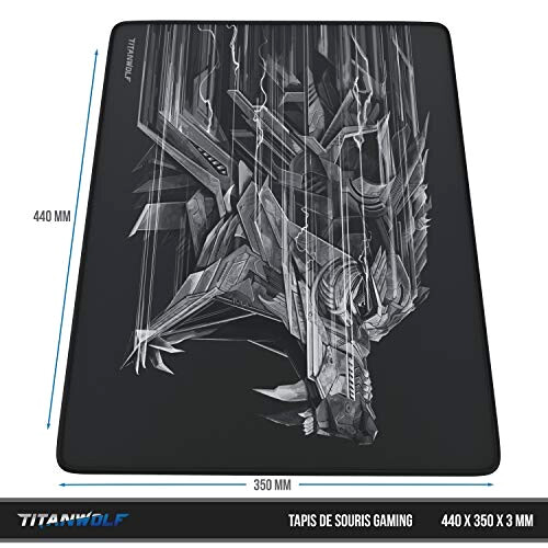 Tapis de souris Loup noir xl 440x350 mm variant 1 