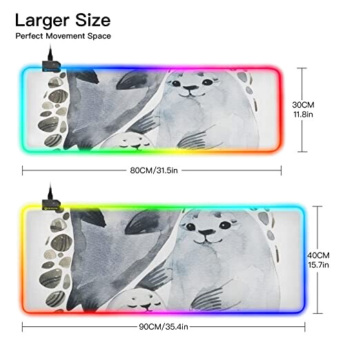 Tapis de souris Phoque multi 80 x 30 80x30 cm variant 1 