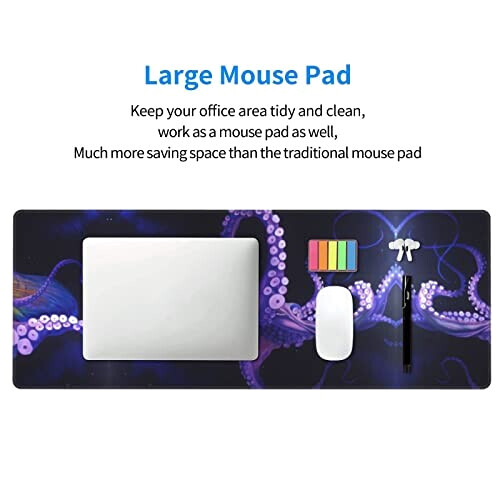 Tapis de souris Pieuvre noir 80 x 30 80x30 cm variant 6 