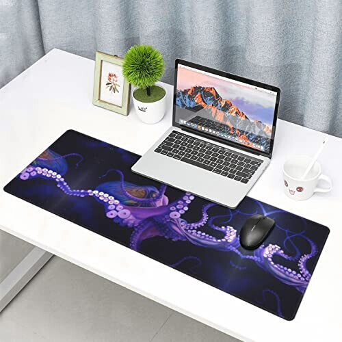 Tapis de souris Pieuvre noir 80 x 30 80x30 cm variant 7 