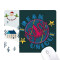 Tapis de souris Pieuvre multicouleur 18x22 cm - miniature