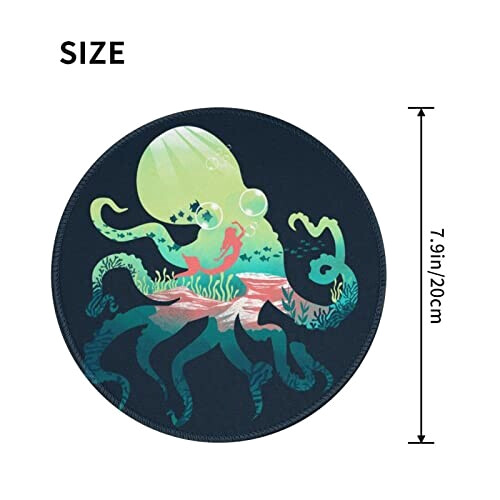 Tapis de souris Pieuvre noir variant 1 
