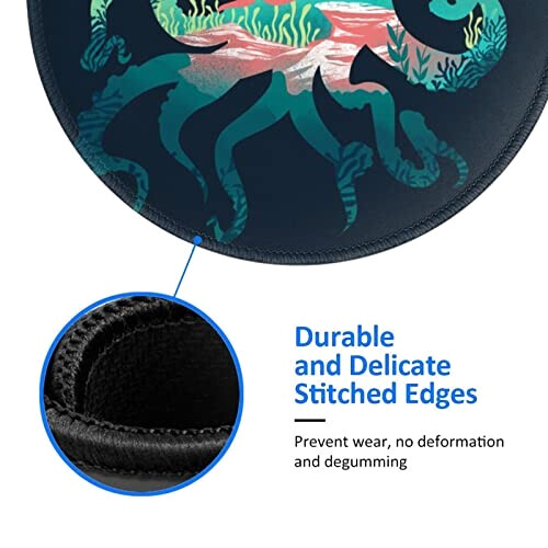 Tapis de souris Pieuvre noir variant 3 