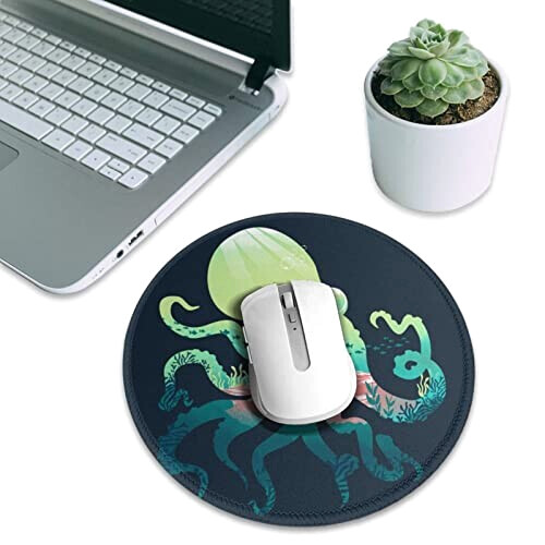 Tapis de souris Pieuvre noir variant 6 