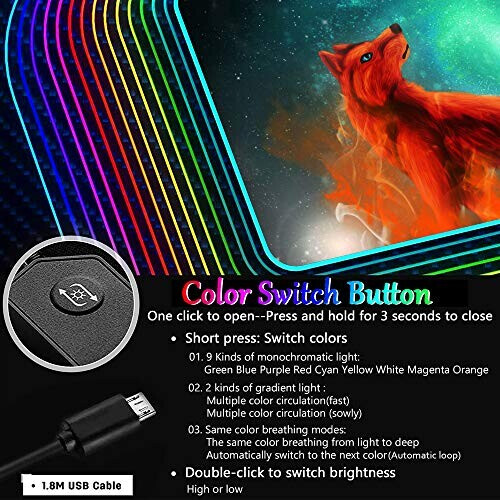 Tapis de souris Renard XXL LED 900x400 mm variant 1 