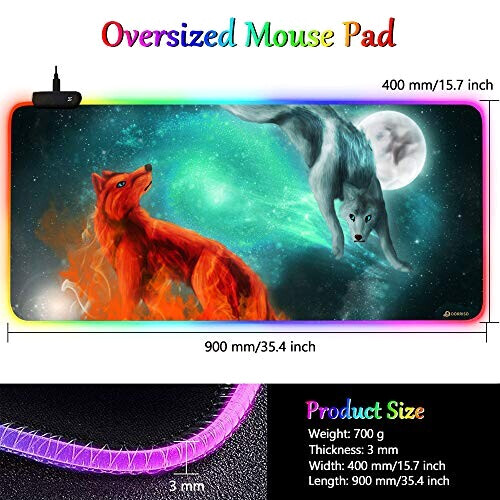 Tapis de souris Renard XXL LED 900x400 mm variant 5 