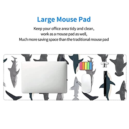 Tapis de souris Requin noir 80 x 30 80x30 cm variant 4 
