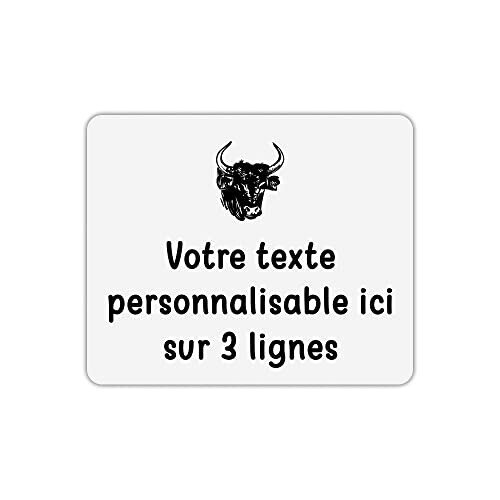 Tapis de souris Taureau blanc 19x23 cm