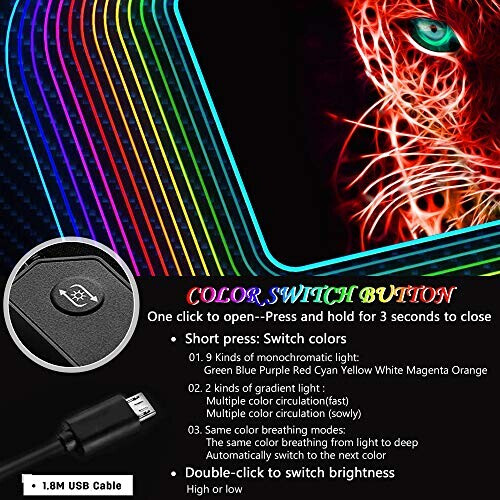 Tapis de souris Tigre rouge b XXL LED 900x400 mm variant 2 