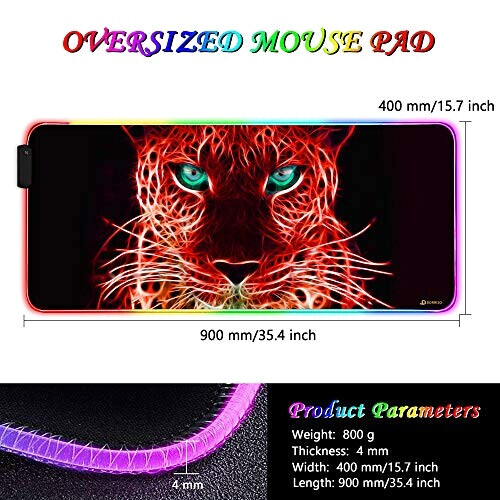 Tapis de souris Tigre rouge b XXL LED 900x400 mm variant 5 