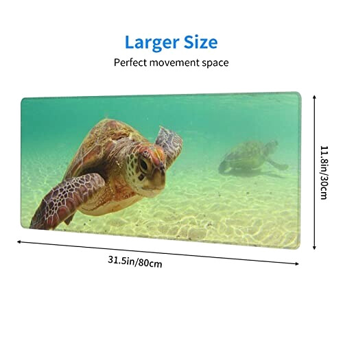 Tapis de souris Tortue noir 80 x 30 80x30 cm variant 1 