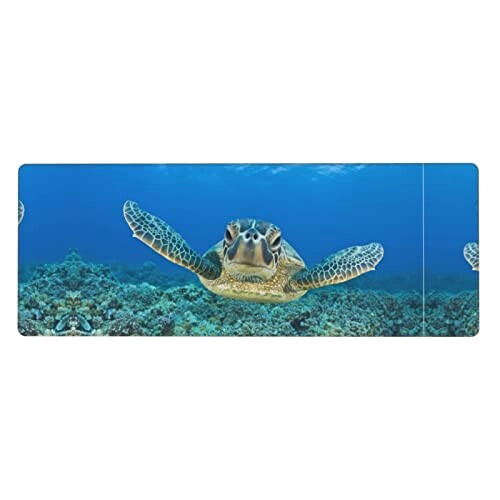 Tapis de souris Tortue noir 80 x 30 80x30 cm