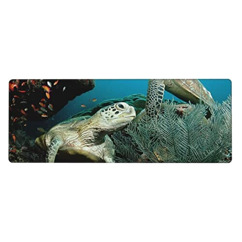 Tapis de souris Tortue noir 80 cm x 30 80x30 cm