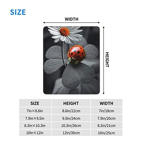 Tapis de souris Coccinelle noir 18x22 cm variant 0 