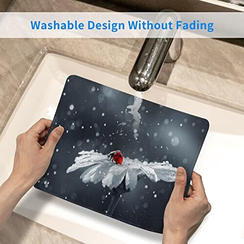 Tapis de souris Coccinelle sur marguerite 17.8x21.8 cm variant 4 