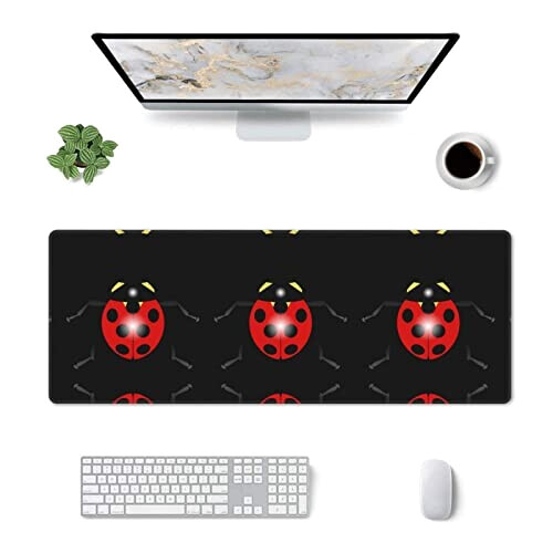 Tapis de souris Coccinelle noir 80 x 30 31.5x11.8 cm variant 1 
