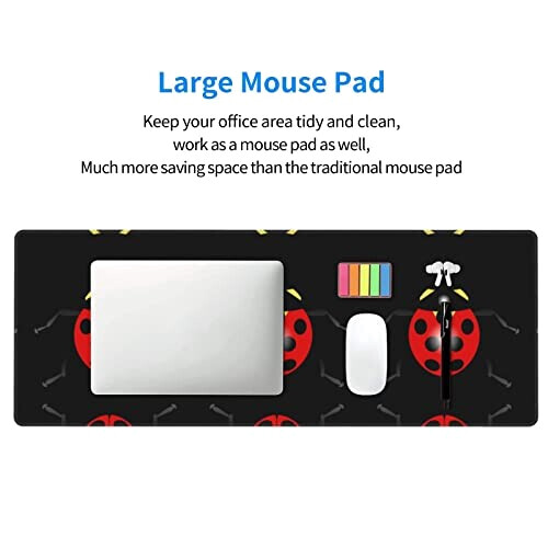 Tapis de souris Coccinelle noir 80 x 30 31.5x11.8 cm variant 6 