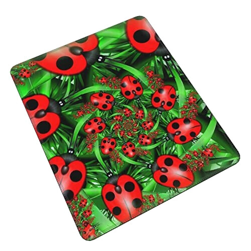 Tapis de souris Coccinelle noir 18x22 cm