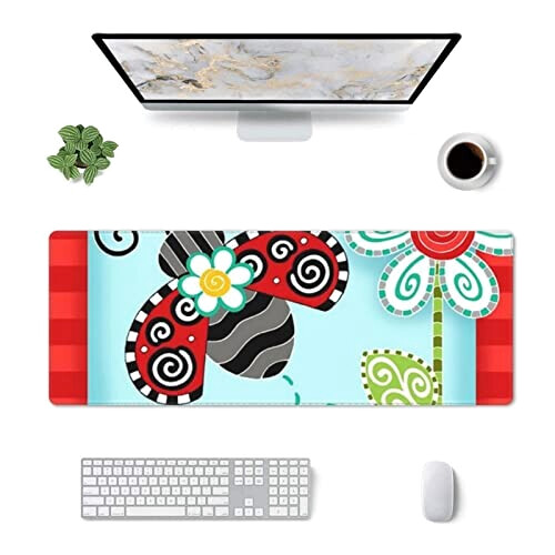 Tapis de souris Coccinelle noir 80 x 30 80x30 cm variant 0 
