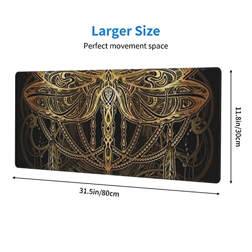Tapis de souris Libellule noir 80 x 30 31.5x11.8 cm variant 2 